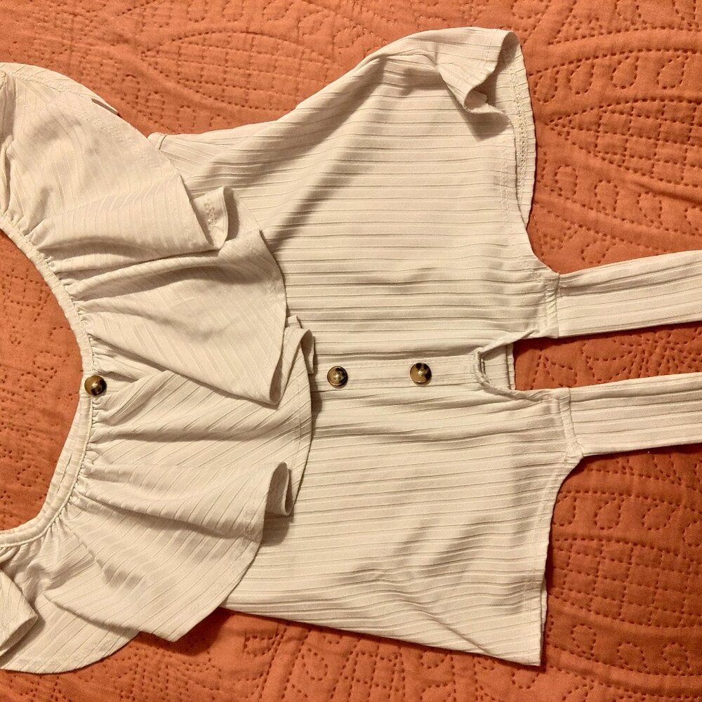 White cropped shirt